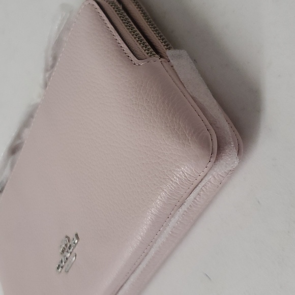 NWT Coach C5610 Double Zip Leather Wallet Silver/Ice Pink(Firm Price - Last One) - Picture 5 of 12